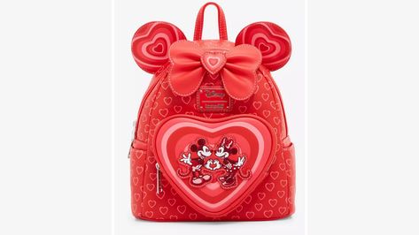 BoxLunch Exclusive Minnie Mouse Hearts Loungefly Backpack For A Romantic Style! Disney Loungefly Backpack, Disney Backpack, Disney Gear, Loungefly Backpack, Backpacks Accessories, Disney Loungefly, Disney Bags, Disney Outfit, Mini Backpacks