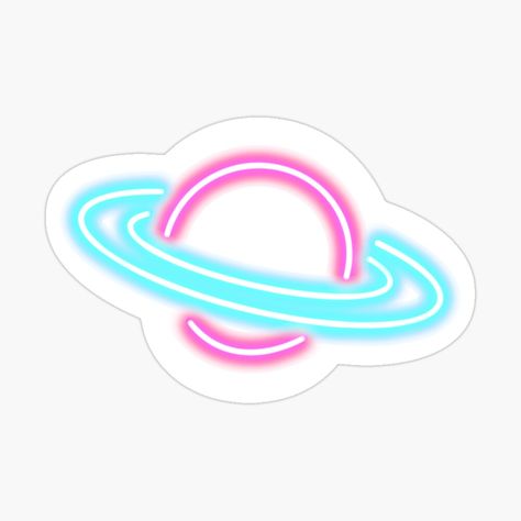 Neon Stickers Printable, Neon Planet Icon, Neon Stickers, Neon Circle Png, Glow In The Dark Star Stickers, Alien Neon Sign, Neon Png, Sign Sticker, Planet Signs