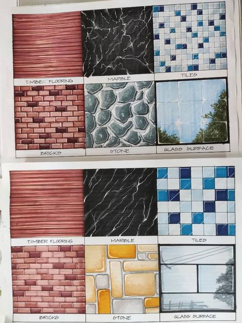 Cobblestone Drawing, Architecture Texture Drawing, Tiles Drawing, Markers Drawing Architecture, Rug Drawing, Principle Of Design, Architecture Texture, Architecture Drawing Presentation, Bobbie Goods