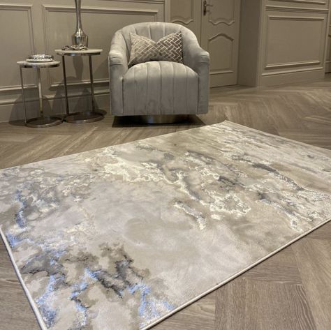 Rowen Homes, Marble Rug, Grey Shades, Luxury Marble, Ceiling Spotlights, Silver Fabric, Luxury Rug, Marble Design, Marble Effect