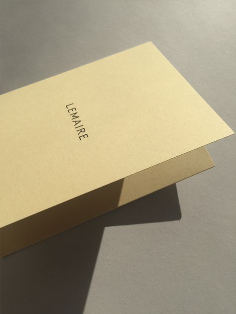 Receipt holder, Lemaire, Paris. Design and Art Direction by Atelier Dyakova, London. www.atelierdyakova.com Yellow Branding, Soft Colour Palette, Yellow Aesthetic Pastel, Color Palette Yellow, Soft Colour, Wedding Stationery Design, Brand Color Palette, Butter Yellow, Soft Yellow