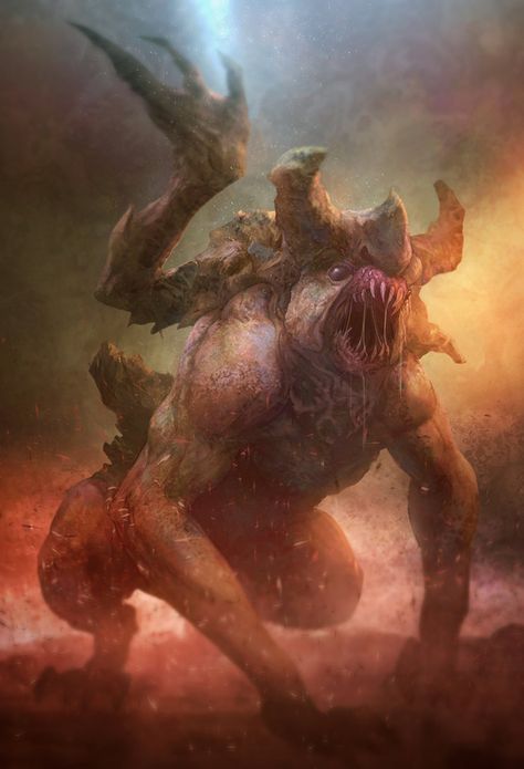 Rocky, Xavier "Lozano" Ribeiro on ArtStation at https://www.artstation.com/artwork/4b5bq Creature Fantasy, Lovecraftian Horror, Dark Creatures, Eldritch Horror, Horror Monsters, Cool Monsters, Cosmic Horror, 다크 판타지, Monster Concept Art