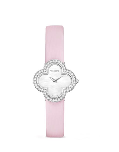 Alhambra Watch, Glow Jewelry, Van Cleef And Arpels Jewelry, Pink Watch, Watch Jewelry, Hermes Jewelry, Pink Aura, Van Cleef And Arpels, Baby Clip Art