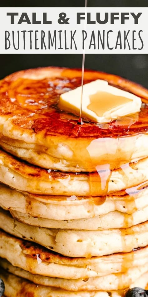 Fluffy Buttermilk Pancakes, Easy Homemade Pancakes, Pancakes Fluffy, Buttermilk Pancakes Fluffy, Homemade Pancake Recipe, Delicious Pancakes, Best Pancake Recipe, Pancake Recipe Buttermilk, Pancakes From Scratch