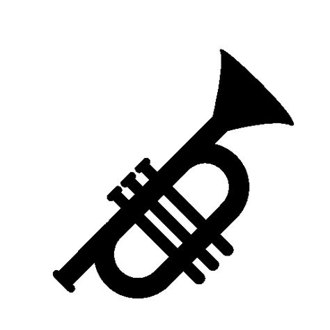 Trumpet Tattoo, Music Silhouette, Outline Pictures, Dot Painting Tools, Music Clipart, Trumpet Silhouette, Music Ornaments, Emb Designs, Music Crafts