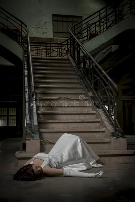 Bride fall down stairs. Bride is fallen down stairs and laying on the ground , #spon, #stairs, #fall, #Bride, #ground, #laying #ad Person Crawling On The Floor Reference, Laying On Stairs Pose, Going Up Stairs Reference, Someone Laying Down, Laying On The Ground Reference, Laying On Stairs, Creepy Reference, Fall Down Stairs, Laying Down Poses