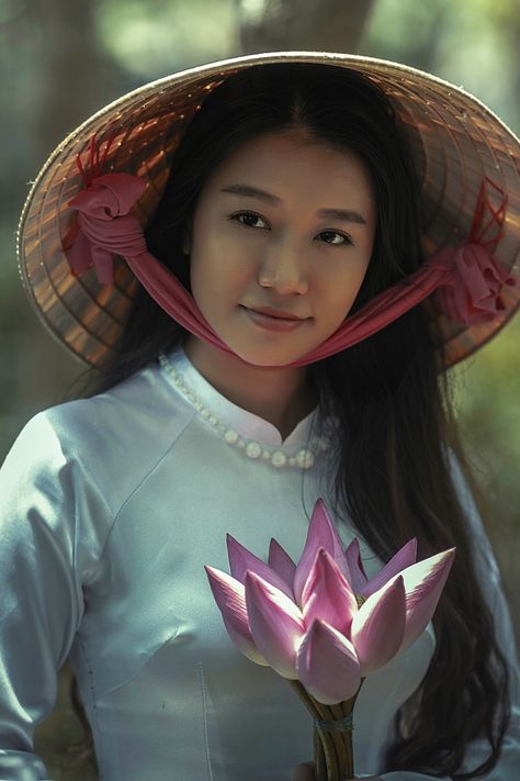 woman wearing white long-sleeved dress and brown sungat holding pink petaled flower photo – Free Portrait Image on Unsplash Can Tho, Free Girl, White Long Sleeve Dress, We Are The World, People Of The World, Photos Of Women, Flower Photos, Girl Drawing, Character Inspiration