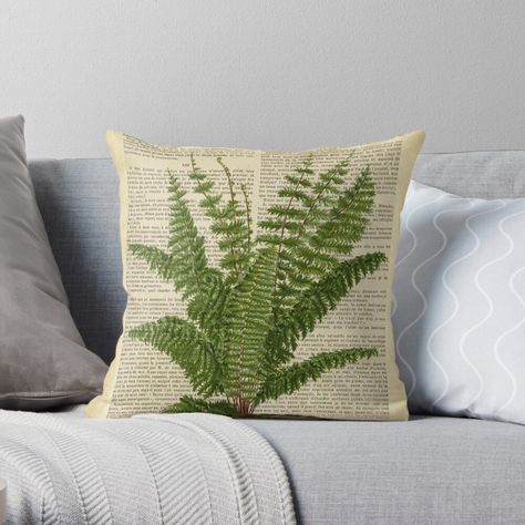 Summer Throw Pillows, Apartment Decor Living Room, Fern Pillow, Throw Pillow Bedroom, Cushion Cover Design, Painted Pillows, Fabric Paint Shirt, Diy Throw Pillows, Hand Painted Pillows