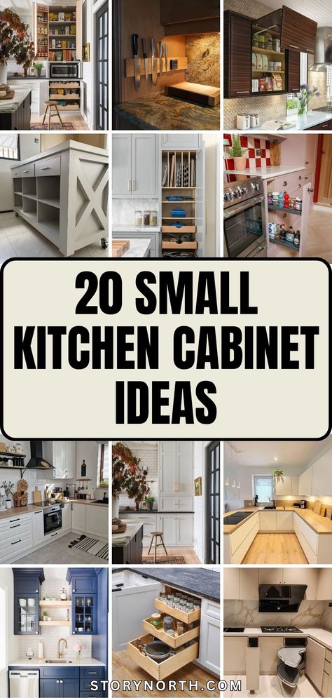 Save this pin for clever space-saving cabinet solutions to transform your small kitchen into a functional oasis! Explore creative designs and storage hacks to make the most out of your limited space. #SmallKitchenDesign #CabinetIdeas #HomeDecorTips Small Cabinets For Kitchen, Cabinet Ideas For Small Kitchens, Side Of Kitchen Cabinet Ideas Storage, Extra Kitchen Storage Ideas Cabinets, Kitchen Efficiency Ideas, Creative Kitchen Cabinets Ideas, Small Kitchen Remodel Cabinets, Space Between Cabinets And Ceiling, End Kitchen Cabinet Ideas