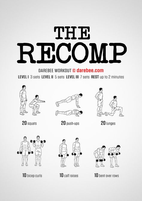 The Recomp Workout Body Recomposition Workout Plan, Sleeper Build Workout, Body Recomposition Workout Routines, Recomposition Workout, Arm Weights, Body Recomp, Stomach Abs Workout, Crossfit Program, Body Recomposition