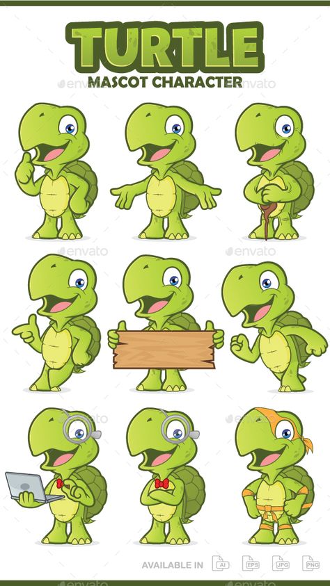 Turtle Mascot Character Turtle Character Design, Turtle Character, Turtle Mascot, Turtle Vector, Turtle Cartoon, Turtle Illustration, Mascot Illustration, Turtle Images, Animal Mascot