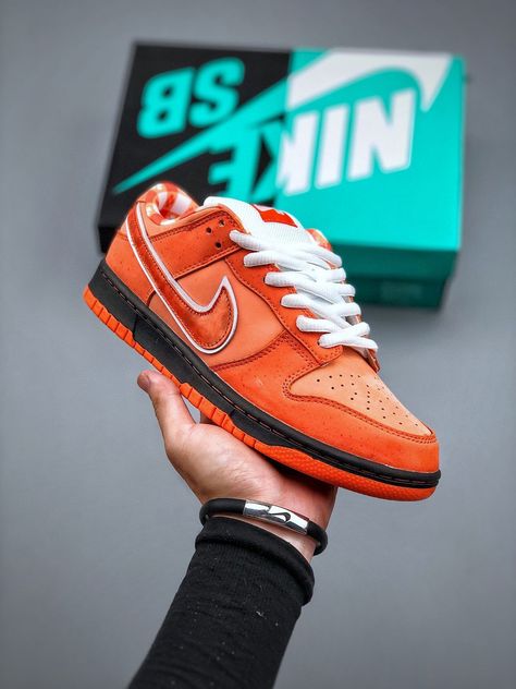 Nike SB Dunk Low Concepts Orange Lobster FD8776-800 27-36-47 Shoe Ideas, Nike Sb Dunk Low, Fashionable Shoes, Favorite Shoes, Nike Air Jordan Retro, Nike Sb Dunks Low, Nike Sb Dunk, Sb Dunk Low, Retro Shoes