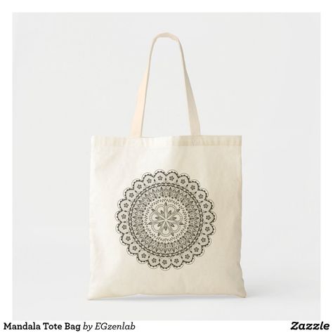 Mandala Tote Bag Crab Bag, Sun And Moon Mandala, Mandala Tote Bag, Easy Mandala, Mandala Elephant, Easy Mandala Drawing, Black White Vintage, Lotus Mandala, Designs Coloring Books