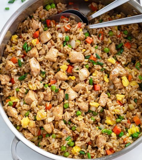 Chicken Fried Rice Refried Rice Recipes, Refried Rice Recipes Chinese, Refried Rice, Buttermilk Bisquits, Homemade Chicken Fried Rice, The Cozy Cook, Flavorful Rice, Cozy Cook, Chicken Casseroles