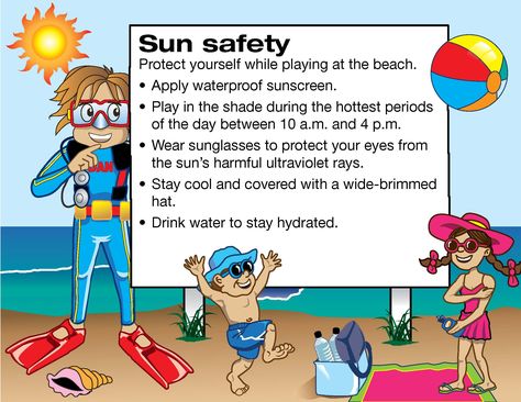 Sun Safety Sun Safety Activities For Preschoolers, Sun Safety Preschool, Water Safety Poster, Summer Safety Activities, Sun Safety Activities, Summer Safety Tips, Safety Rules For Kids, Summer Safety, Nursing Fun