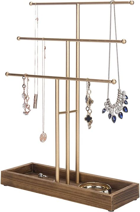 Wood Necklace Stand, Jewelry Tree Stand, Jewelry Organizer Stand, Brown Rings, Hanging Display, Ring Tray, Bar Jewelry, Necklace Stand, Jewelry Display Stands