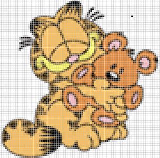 Garfield Perler, Crochet Garfield, Geeky Cross Stitch, Piskel Art, Stitch Character, Grandfather Gifts, Custom Birthday Gifts, Stitch Cartoon, Beaded Cross Stitch