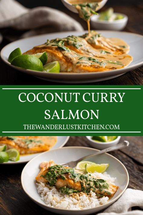 This Coconut Curry Salmon recipe is a delightful fusion of flavors, combining the natural richness of salmon with the aromatic and creamy elements of coconut and curry. Salmon Curry Recipes, Coconut Curry Salmon, Curry Salmon, Asian Steak Bites, Creamy Pasta Bake, Salmon Curry, Salmon Soy Sauce, Canned Salmon, Coconut Curry Sauce