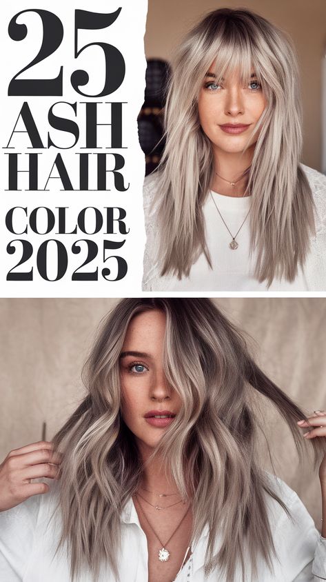 Ash Blonde Hair Color 2025: 25 Stunning Ideas for a Fresh Look - Fall Update 2024 Ash Dyed Hair, Blonde Balayage To Hide Grey, Brass To Ash Hair, Interesting Blonde Hair Color, Taylor Swift Ash Blonde Hair, Blended Ashy Blonde, Ash Blonde Cool Tones, Ash Colored Hair Blonde, Ashy Medium Blonde Hair