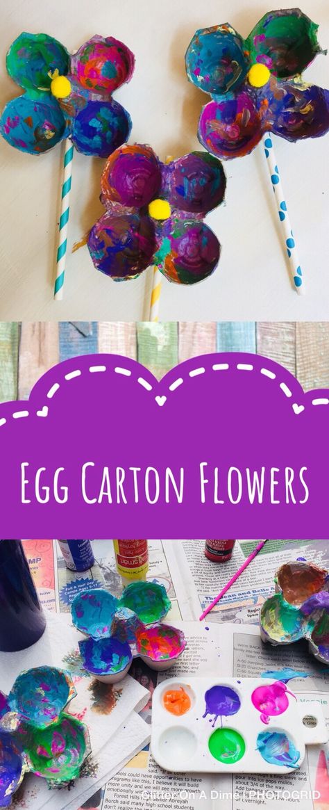 Egg Carton Flowers - Great Spring Craft #spring #craftsforkids Flowers Crafts Preschool, Flower Activities, Flower Crafts Preschool, Egg Carton Flowers, Preschool Craft Activities, Flowers Theme, Earth Week, Egg Cartons, Crafts Preschool