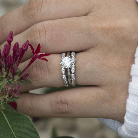 Ring Guard Oval Engagement Ring With Wedding Band Enhancer, Engagement Ring Oval Diamond, Aquamarine Engagement Ring Rose Gold, Gold Vintage Engagement Ring, Wedding Ring Guard, Engagement Ring Enhancers, Ring Guards Enhancer, Solitaire Engagement Ring Settings, Rose Gold Engagement Ring Vintage