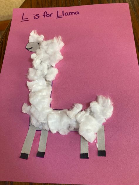 L Is For Llama Craft Preschool, L Crafts For Toddlers, L Crafts For Preschool, L Is For Craft, Letter L Crafts For Preschoolers, L Is For Llama, Llama Craft, L Craft, Prek Centers