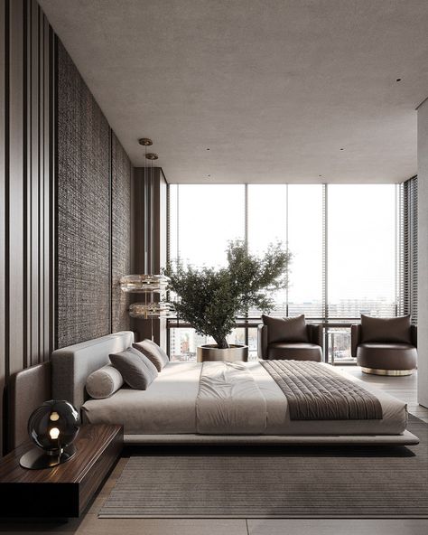 Big Modern Bedroom, Guest Bedroom Modern, Chic Modern Bedroom, Modern Master Suite, Master Room Design, Home Designing, Bedroom Design Inspiration, Bedroom Design Ideas, Luxury Bedroom Master