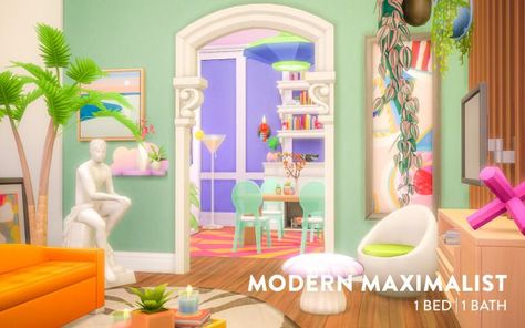 Sims 4 Maximalist, Brownstone Apartment, Avant Basic, Maximalist House, Modern Maximalist, Sims 4 Cheats, Cc Mods, Sims 4 Collections, Maximalist Decor