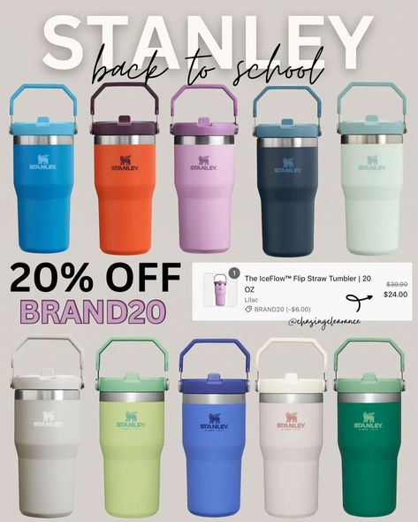 THESE ARE PERFECT FOR BACK TO SCHOOL! ✏️📚 the Stanley Iceflow Tumblers are now 20% off when you use code BRAND20 at checkout 🙌🏼 you guys know that Stanley almost never has any sort of discount so even 20% off is great! The code only works on these but on any size. ⁣🔗L I N K I N B I O http://www.dealswithcat.com/linkinbio 🛑Prices and promo codes can change or end at any time. Links are affiliated. Which means I may receive a small commission when you shop through my links. This is at no add... Small Stanley, Stanley Iceflow, 20 % Off, Be Perfect, Promo Codes, Back To School, Tumbler, Coding, Quick Saves