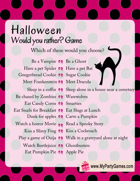 Would You Rather Halloween, This Or That Halloween, Halloween Would You Rather, Halloween This Or That, Cheap Halloween Games, This Or That Game, Halloween Sleepover, Would You Rather Game, Halloween Party Activities