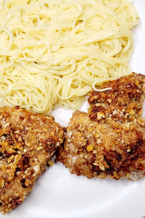 Have a bunch of pecans leftover from your holiday baking? Use them up and make this delish Pecan Crusted Chicken for dinner tonight! https://homemadeonaweeknight.com/2021/01/01/pecan-crusted-chicken/ #pecanchicken #chicken #chickendinner #chickenrecipes Pecan Encrusted Chicken Breast, Pecan Chicken Baked, Pecan Encrusted Chicken, Pecan Crusted Chicken Breast, Bread Crumb Chicken, Pecan Crusted Chicken, Chicken For Dinner, Crusted Chicken Recipes, Crispy Oven Baked Chicken