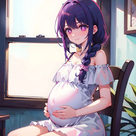 Anime Character Pregnant, Manga Pregnant, Pregnancy Anime, Pregnant Anime Woman, Pregnant Anime, Anime Pregnant, Anime Christmas, Female Character Concept, Maternity Swimsuit