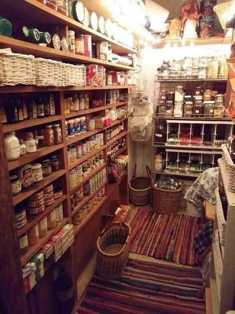 Fruit Cellar Ideas, Homestead Canning Pantry, Food Cellar Design, Basement Grocery Store, Canning Pantry Organization, Homestead Pantry Ideas, Western Pantry, Home Stead Aesthetic, Food Storage Aesthetic