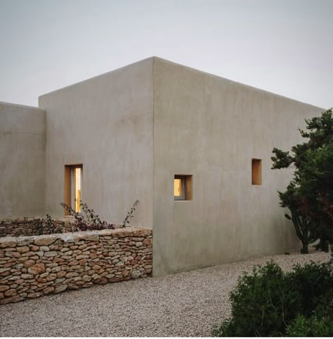 Wabi Sabi Exterior, Tulum Villa, Villa Concept, Formentera Spain, Paper Architecture, Mediterranean Architecture, Casa Country, Rammed Earth, Vernacular Architecture