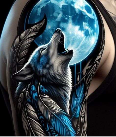 Half Sleeve Tattoos Wolf, Two Wolves Tattoo, Native American Wolf Tattoo, Wolf Pack Tattoo, Wolf Tattoo Forearm, Watercolor Wolf Tattoo, Howling Wolf Tattoo, Lone Wolf Tattoo, Wolf Tattoos For Women