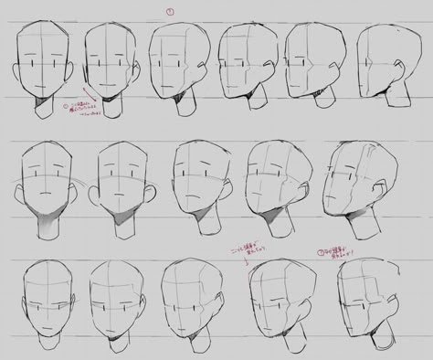 Head Anatomy, Desain Buklet, Body Drawing Tutorial, How To Draw Anime, Face Drawing Reference, Human Anatomy Art, Drawing Heads, Anime Head, Drawing Expressions