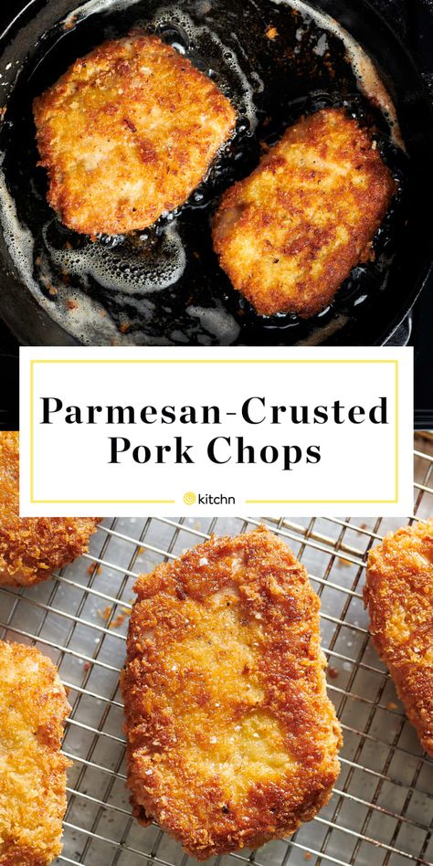 Parmesan-Crusted Pork Chops Recipe | Kitchn Crusted Pork Chops, Boneless Pork Loin Chops, Parmesan Crusted Pork Chops, Parmesan Pork Chops, Boneless Pork Chop Recipes, Breaded Pork Chops, Easy Pork Chops, Pork Chop Recipes Baked, Pork Chop Dinner