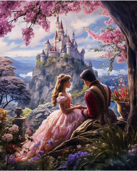 Prince And Princess Wedding, Disney Princess Dress, Romantic Princess, My Lovely Friend, Beau Film, Disney Princess Artwork, Cute Bunny Cartoon, Fairytale Princess, Fantasy Wall Art