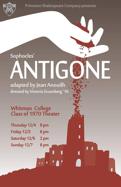 Antigone Poster, Whitman College, Shakespeare And Company, College Classes, Poster Design, Novelty Christmas, Google Search, Design