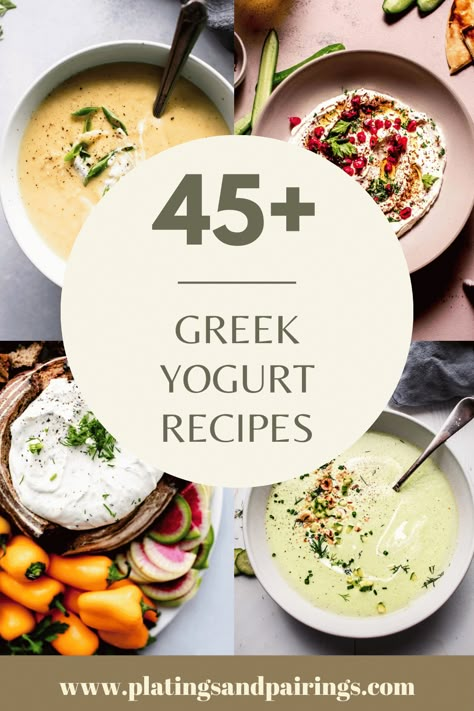 How To Use Plain Greek Yogurt, Using Up Greek Yogurt, Greek Yogurt Soup Recipes, Savoury Yogurt Recipes, Ways To Use Up Yogurt, Greek Yogurt Based Sauce, Greek Yogurt Soup, Yogurt Salad Recipes, Whole Milk Greek Yogurt Recipes