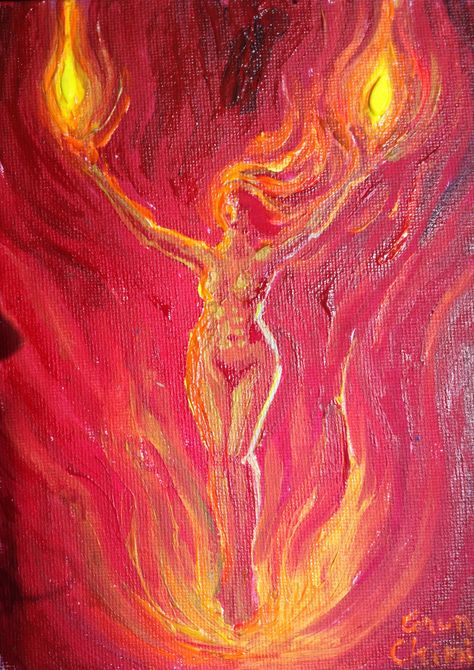 Lava Goddess Art, Woman On Fire Painting, Fire Sign Women, Fire Body Painting, Fire Goddess Tattoo, Fire Woman Art, Fire Fairy Aesthetic, Fire Elemental Female, Fire Goddess Art