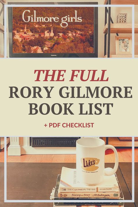 Get the FULL Rory Gilmore Book List of 400+ books mentioned on Gilmore Girls (including the revival) PLUS a free printable PDF to track your Gilmore Girls reading challenge. Take a mental trip to Stars Hollow and beyond and join our Rory Gilmore Book Club. Click for the full list. Gilmore Reading List, Rory Reading Challenge, Rory Gilmore Books To Read, Rory’s Book List, Rory Gilmore Movie List, Read Like Rory Gilmore, Rory Gilmore Reading List Printable, Fall Book Challenge, Rory’s Reading List