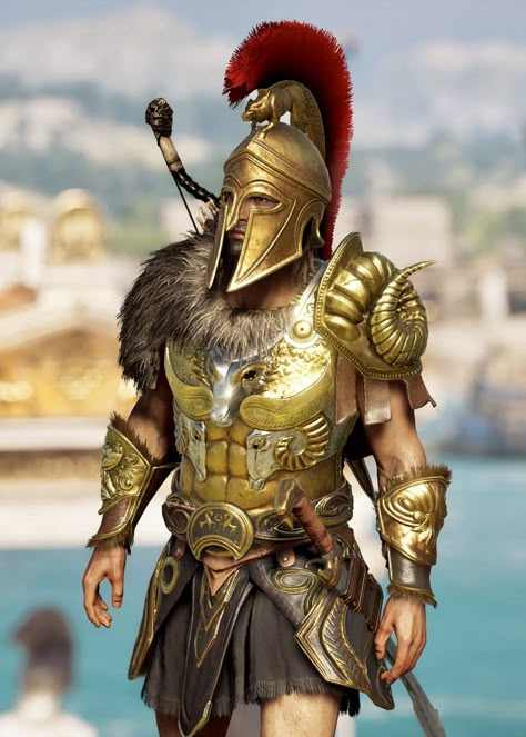 Print tirado do jogo Assassin’s Creed Odyssey no PS4 PRO. Warrior Spartan, Cute Tattoo Ideas, Roman Armor, Spartan Tattoo, Roman Warriors, Cute Tattoo, Ancient Armor, Greek Warrior, Warrior Tattoos