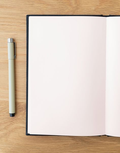 Blank plain white notebook page with a pen mockup | free image by rawpixel.com / KUTTHALEEYO Background Images For Writing, Blank Book Page, Book Background Wallpapers, White Book Page, Book And Pen, Notebook Mockup, Empty Book, White Notebook, Pink Pen