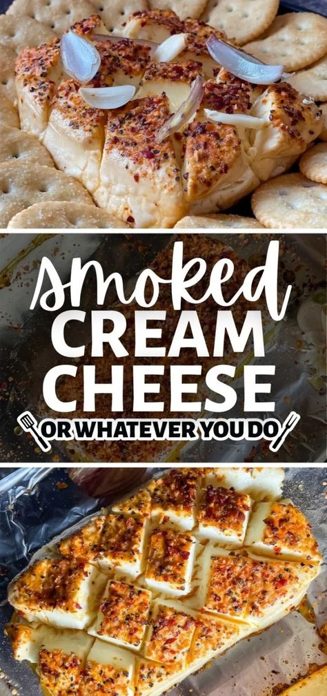 Traeger Dip Recipes, Grilled Cream Cheese, Smoked Cream Cheese Recipe Dessert, Traeger Sides, Cream Cheese Smoker Recipe, Traeger Smoked Cheese, Cream Cheese Smoked, Smoked Cream Cheese Recipe Oven, Smoked Cream Cheese