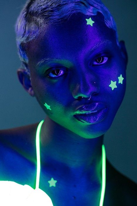 Glow Face Paint, Neon Face Paint, Dazed Beauty, Uv Makeup, Glow In Dark Party, Spirit Week Outfits, Eyeliner Designs, Pimple Patches, Pimples Overnight