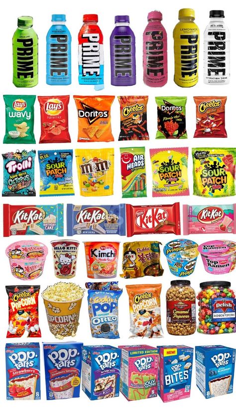 Best Store Bought Snacks, Snacks Png, Takis Chips Aesthetic, Junk Food Snacks Chips, Good Snacks To Buy, Mini Snacks, Squishy Food, Sleepover Snacks, Fast Food Drinks