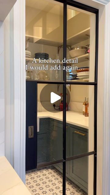 Kitchens By Holloways on Instagram: "Crittal sliding doors are a beautiful addition to any space - shown here wonderfully enabling a glimpse into the pantry #interiors #bespokekitchen #madeinengland @emilypickettdesign" Kitchen Crittal Doors, Sliding Pantry Door Ideas, Sliding Pantry Door, Pantry Door Ideas, Crittal Doors, Kitchen Design Inspiration, Barn Kitchen, Amazing Kitchen, Best Kitchen Designs