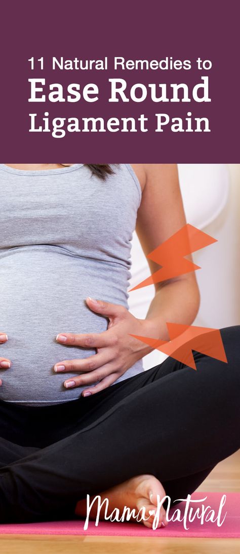 Round ligament pain is a sharp pain triggered by a stretching uterus. Find out what really causes it, and how to ease the pain and prevent further episodes. https://www.mamanatural.com/round-ligament-pain/ Round Ligament Stretches, Round Ligament Pain Relief, Round Ligament Pain, Pregnancy Stretches, Pregnancy Pain, Mama Natural, Lower Back Pain Relief, Pregnancy Labor, Baby Workout