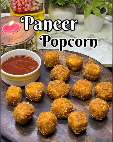 Paneer Recipes Snacks, Paneer Nuggets, Paneer Popcorn, Spicy Snacks Recipes, Pakora Recipes, Breakfast Recipes Indian, Chilli Paste, Vegetarian Fast Food, Tastemade Recipes